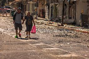Aftermath Of Iranian Ballistic Missile Strike - Israel