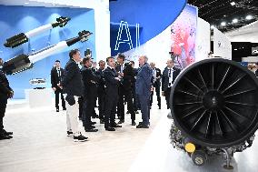 President Macron Visit To Safran Stand At Paris Air Show - Le Bourget