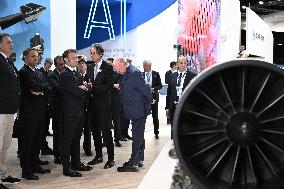 President Macron Visit To Safran Stand At Paris Air Show - Le Bourget