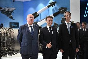 President Macron Visit To Safran Stand At Paris Air Show - Le Bourget