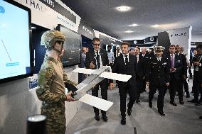 President Macron Visit To Thales Stand At Paris Air Show - Le Bourget