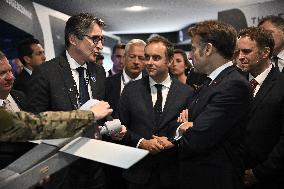 President Macron Visit To Thales Stand At Paris Air Show - Le Bourget