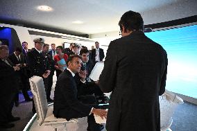 President Macron Visit To Thales Stand At Paris Air Show - Le Bourget