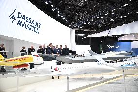 President Macron Visit To Dassault Aviation stand At Paris Air Show - Le Bourget