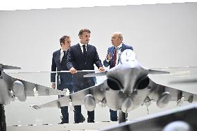 President Macron Visit To Dassault Aviation stand At Paris Air Show - Le Bourget