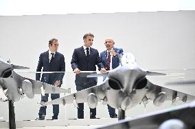 President Macron Visit To Dassault Aviation stand At Paris Air Show - Le Bourget