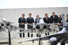 President Macron Visit To Dassault Aviation stand At Paris Air Show - Le Bourget
