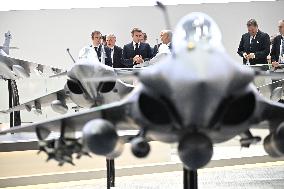 President Macron Visit To Dassault Aviation stand At Paris Air Show - Le Bourget