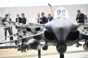 President Macron Visit To Dassault Aviation stand At Paris Air Show - Le Bourget