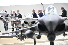 President Macron Visit To Dassault Aviation stand At Paris Air Show - Le Bourget
