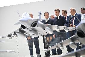 President Macron Visit To Dassault Aviation stand At Paris Air Show - Le Bourget