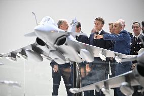 President Macron Visit To Dassault Aviation stand At Paris Air Show - Le Bourget