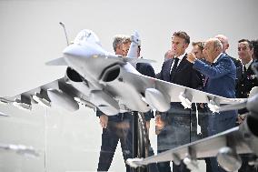President Macron Visit To Dassault Aviation stand At Paris Air Show - Le Bourget