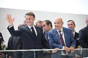 President Macron Visit To Dassault Aviation stand At Paris Air Show - Le Bourget