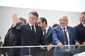 President Macron Visit To Dassault Aviation stand At Paris Air Show - Le Bourget