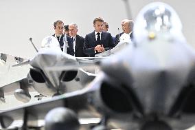President Macron Visit To Dassault Aviation stand At Paris Air Show - Le Bourget