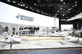 President Macron Visit To Dassault Aviation stand At Paris Air Show - Le Bourget