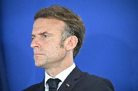 President Macron at Air France-KLM and Groupe ADP Partnership Signing at Paris Air Show - Le Bourget