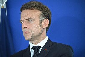 President Macron at Air France-KLM and Groupe ADP Partnership Signing at Paris Air Show - Le Bourget