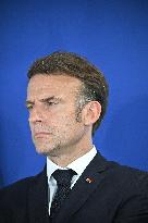 President Macron at Air France-KLM and Groupe ADP Partnership Signing at Paris Air Show - Le Bourget