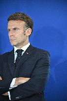 President Macron at Air France-KLM and Groupe ADP Partnership Signing at Paris Air Show - Le Bourget