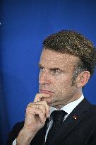 President Macron at Air France-KLM and Groupe ADP Partnership Signing at Paris Air Show - Le Bourget