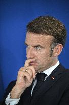 President Macron at Air France-KLM and Groupe ADP Partnership Signing at Paris Air Show - Le Bourget