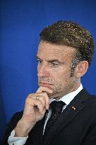 President Macron at Air France-KLM and Groupe ADP Partnership Signing at Paris Air Show - Le Bourget