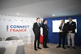 President Macron at Air France-KLM and Groupe ADP Partnership Signing at Paris Air Show - Le Bourget
