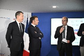 President Macron at Air France-KLM and Groupe ADP Partnership Signing at Paris Air Show - Le Bourget