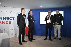President Macron at Air France-KLM and Groupe ADP Partnership Signing at Paris Air Show - Le Bourget