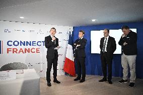 President Macron at Air France-KLM and Groupe ADP Partnership Signing at Paris Air Show - Le Bourget