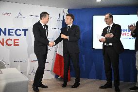 President Macron at Air France-KLM and Groupe ADP Partnership Signing at Paris Air Show - Le Bourget