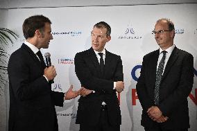 President Macron at Air France-KLM and Groupe ADP Partnership Signing at Paris Air Show - Le Bourget