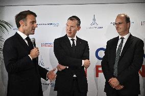 President Macron at Air France-KLM and Groupe ADP Partnership Signing at Paris Air Show - Le Bourget