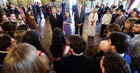 Spanish Royal Couple At College of Europe - Belgium