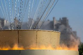 The Olympic Cauldron  at the Tuileries Garden - Paris