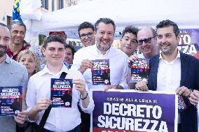 Salvini Promotes The Security Decree - Rome