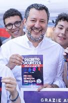 Salvini Promotes The Security Decree - Rome