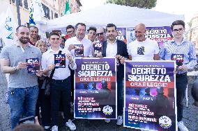 Salvini Promotes The Security Decree - Rome