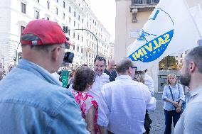 Salvini Promotes The Security Decree - Rome