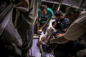 Palestinians Mourn Airstrike Victims at Al-Shifa Hospital - Gaza