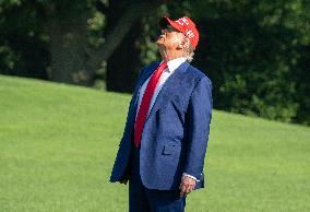 Trump Returns to the White House from Bedminster, NJ