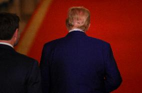 U.S. President Donald Trump delivers an address to the nation at the White House in Washington, following U.S. strikes on Iran's