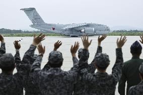 ASDF plane departs for Djibouti
