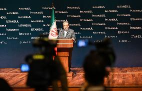 Iranian Foreign Minister Holds a press conference in Istanbul - Turkiye