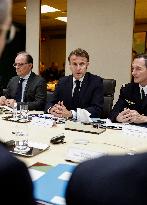 French President Emmanuel Macron Attends A National Security Meeting - Paris