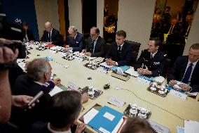 French President Emmanuel Macron Attends A National Security Meeting - Paris
