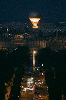 Paris 2024 Olympic cauldron from the top of the Arc de Triomphe - Paris AJ