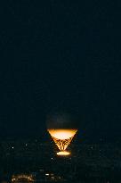 Paris 2024 Olympic cauldron from the top of the Arc de Triomphe - Paris AJ